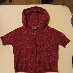 Harley Davidson Sweater 75% Wool Size Childs Large Burgandy Zipper